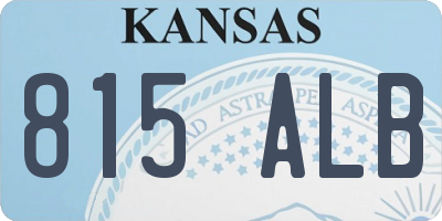 KS license plate 815ALB