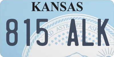 KS license plate 815ALK