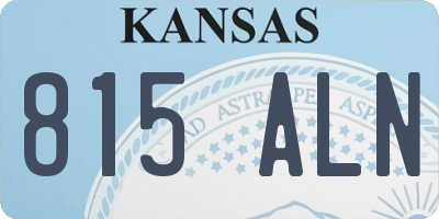 KS license plate 815ALN