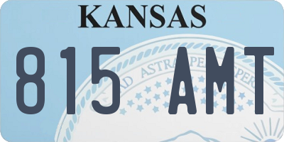 KS license plate 815AMT
