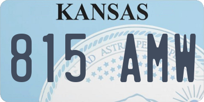 KS license plate 815AMW