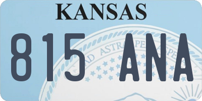 KS license plate 815ANA