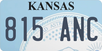 KS license plate 815ANC