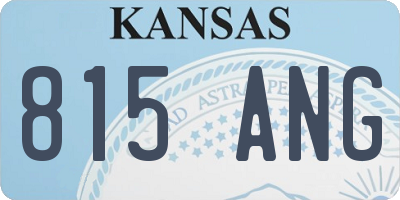 KS license plate 815ANG