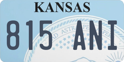 KS license plate 815ANI