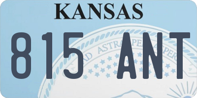 KS license plate 815ANT