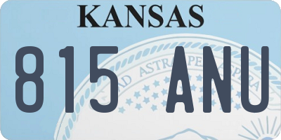 KS license plate 815ANU