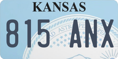 KS license plate 815ANX