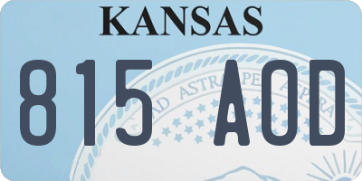 KS license plate 815AOD