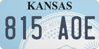 KS license plate 815AOE