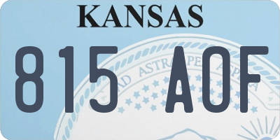 KS license plate 815AOF