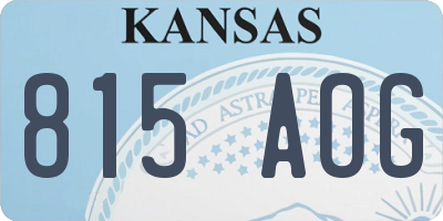 KS license plate 815AOG