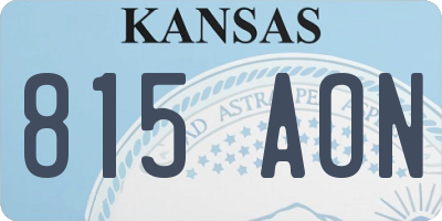 KS license plate 815AON