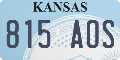 KS license plate 815AOS