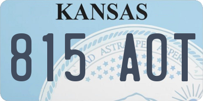 KS license plate 815AOT