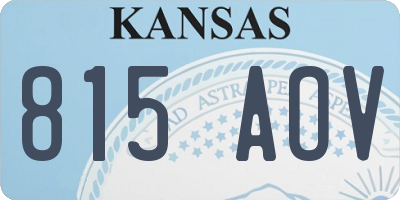 KS license plate 815AOV