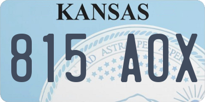 KS license plate 815AOX