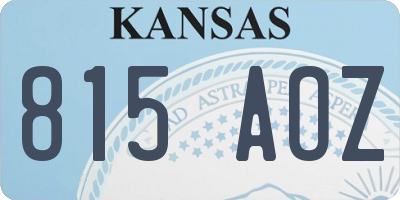 KS license plate 815AOZ