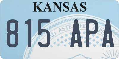 KS license plate 815APA