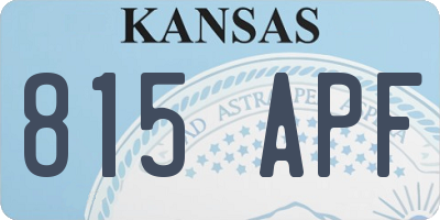 KS license plate 815APF