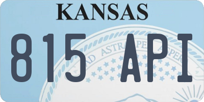 KS license plate 815API