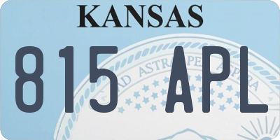 KS license plate 815APL
