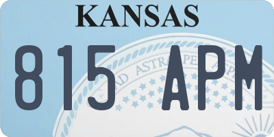 KS license plate 815APM