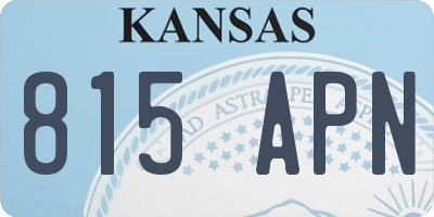 KS license plate 815APN