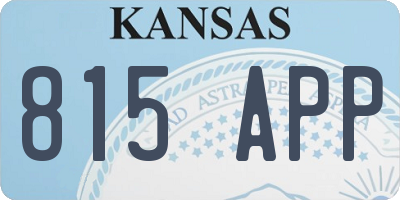 KS license plate 815APP