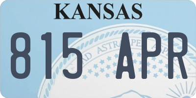 KS license plate 815APR