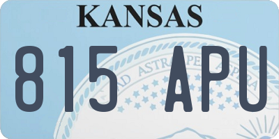 KS license plate 815APU