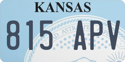 KS license plate 815APV