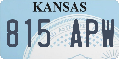 KS license plate 815APW