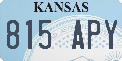 KS license plate 815APY