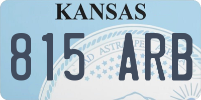 KS license plate 815ARB