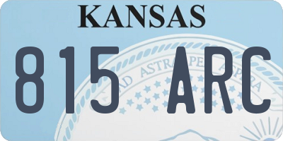 KS license plate 815ARC