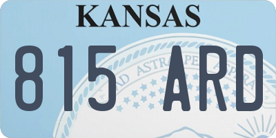 KS license plate 815ARD