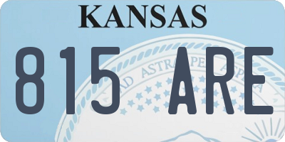 KS license plate 815ARE