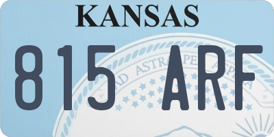 KS license plate 815ARF