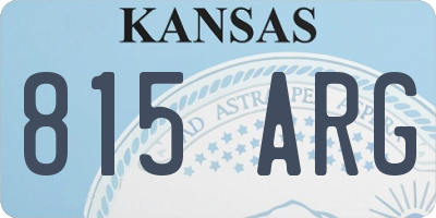 KS license plate 815ARG