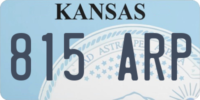 KS license plate 815ARP