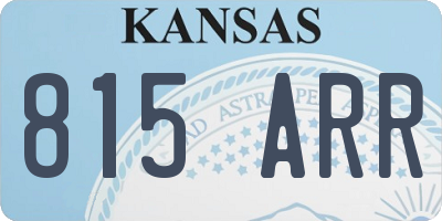 KS license plate 815ARR