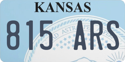 KS license plate 815ARS
