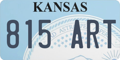 KS license plate 815ART