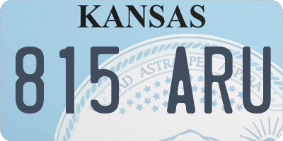 KS license plate 815ARU