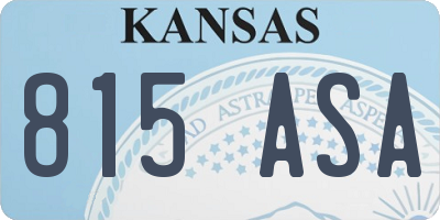 KS license plate 815ASA