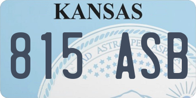 KS license plate 815ASB