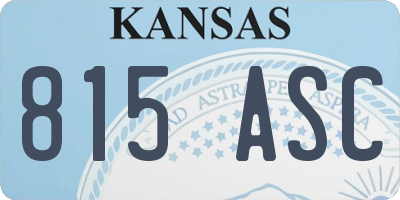 KS license plate 815ASC