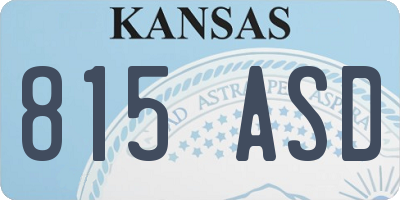 KS license plate 815ASD