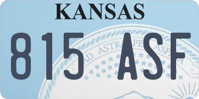 KS license plate 815ASF